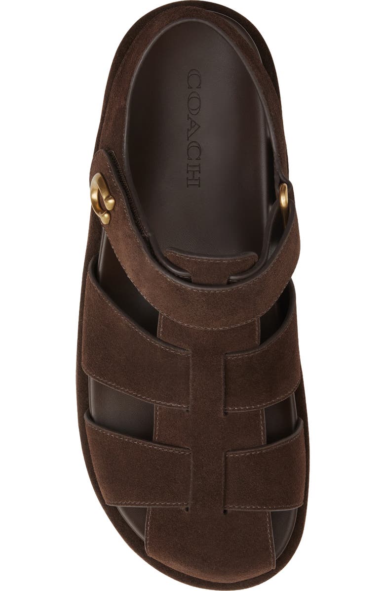 COACH Sculpted C Fisherman Sandal, Alternate, color, Chocolate