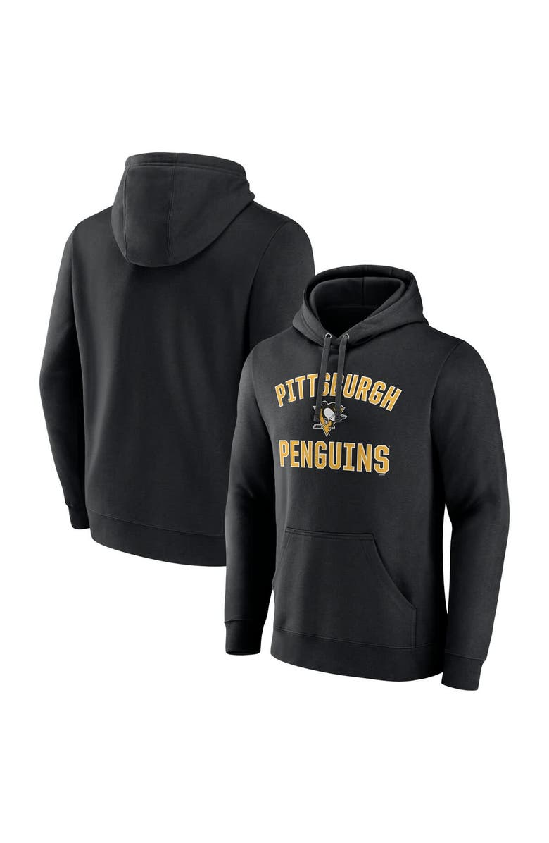 FANATICS Men's Fanatics Black Pittsburgh Penguins Victory Arch Pullover Hoodie, Main, color, 