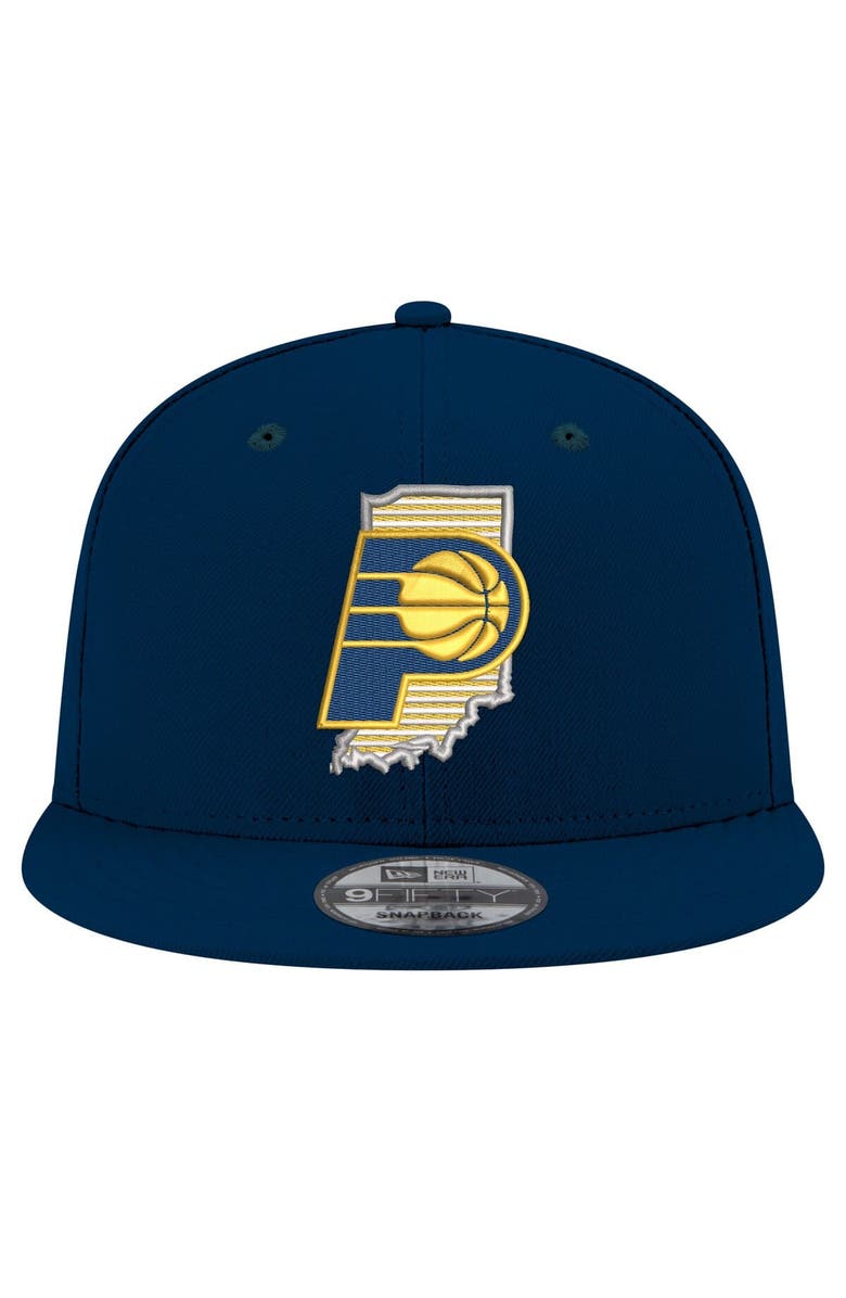 New Era Men's New Era Navy Indiana Pacers State Pride 9FIFTY Snapback Hat, Alternate, color, 