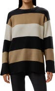 Lilysilk Women's Tri-colored Stripe Cashmere Sweater