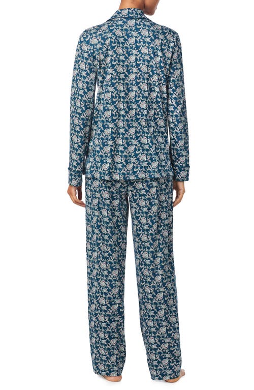 Ralph Lauren Lauren  Print Cotton Blend Pajamas In Blue