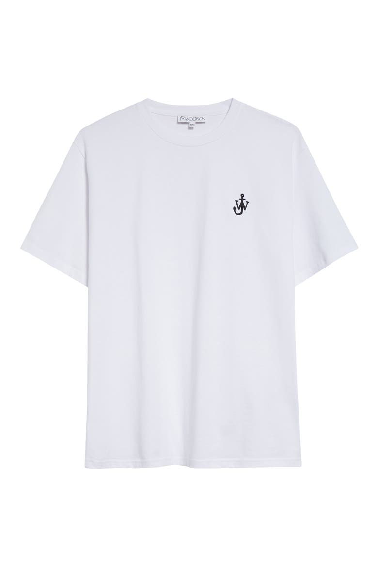 Anchor Logo Embroidered Cotton T-Shirt, Alternate, color, WHITE 001