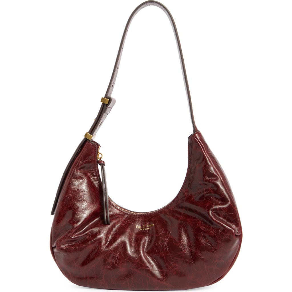 Rag & Bone Hudson Leather Hobo Bag In Burgundy