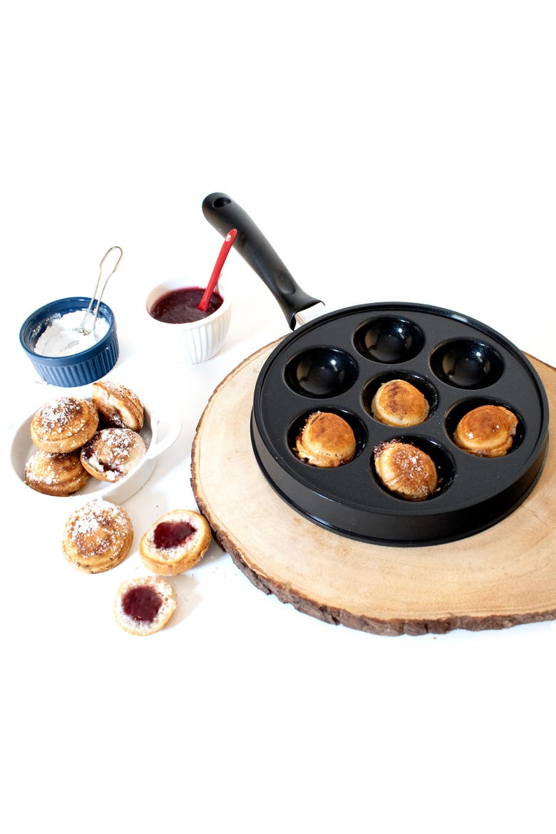 Stuffed Aebleskiver Pancake Pan with 2.25-Inch Cavities, Alternate, color, Black
