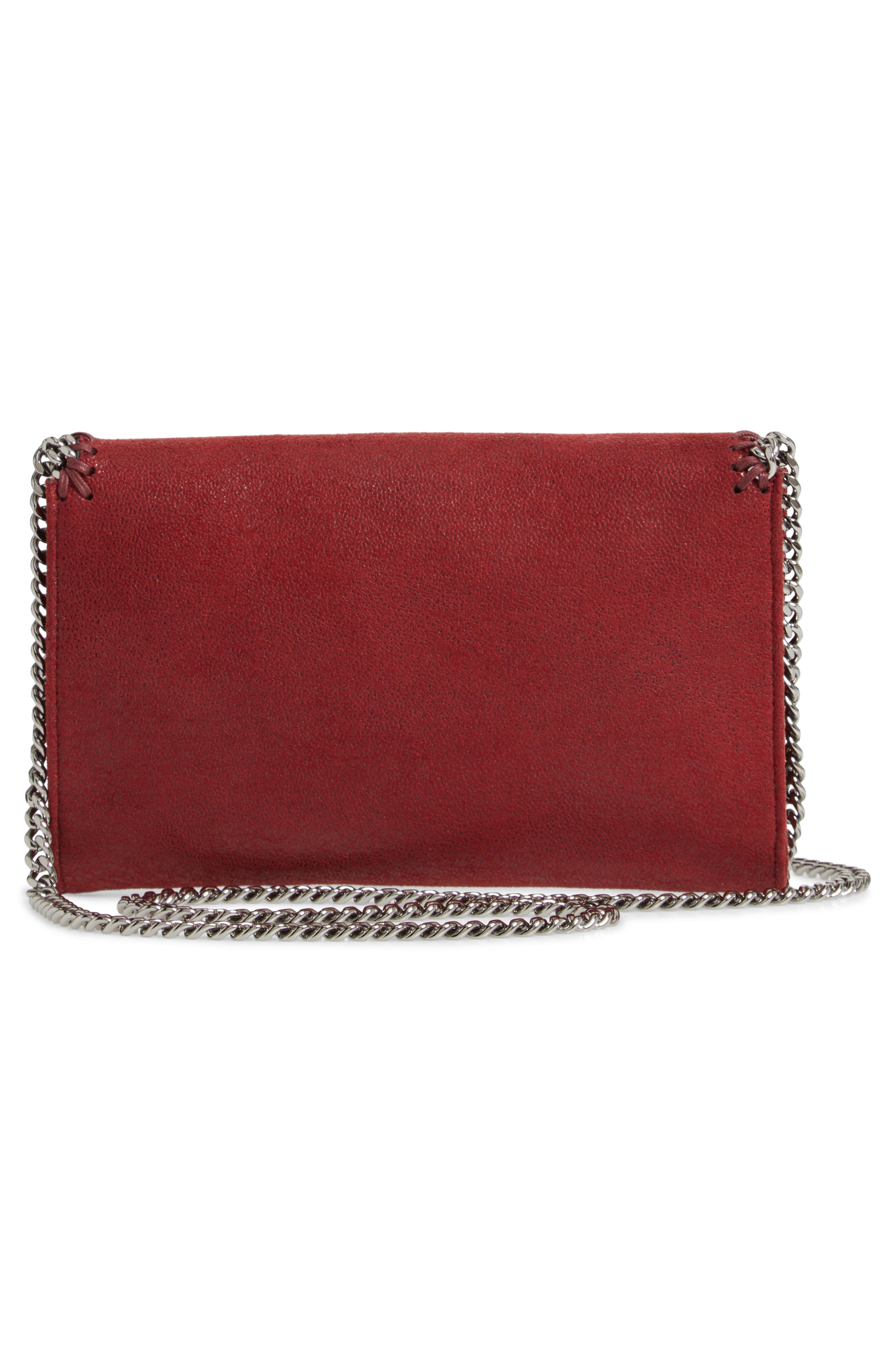 Mini Falabella Shaggy Dear Faux Leather Crossbody Bag, Alternate, color, RUBY