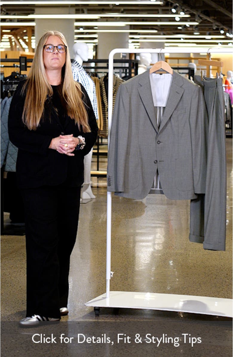 Heston Slim Fit Green Mélange Wool Suit, sales video thumbnail