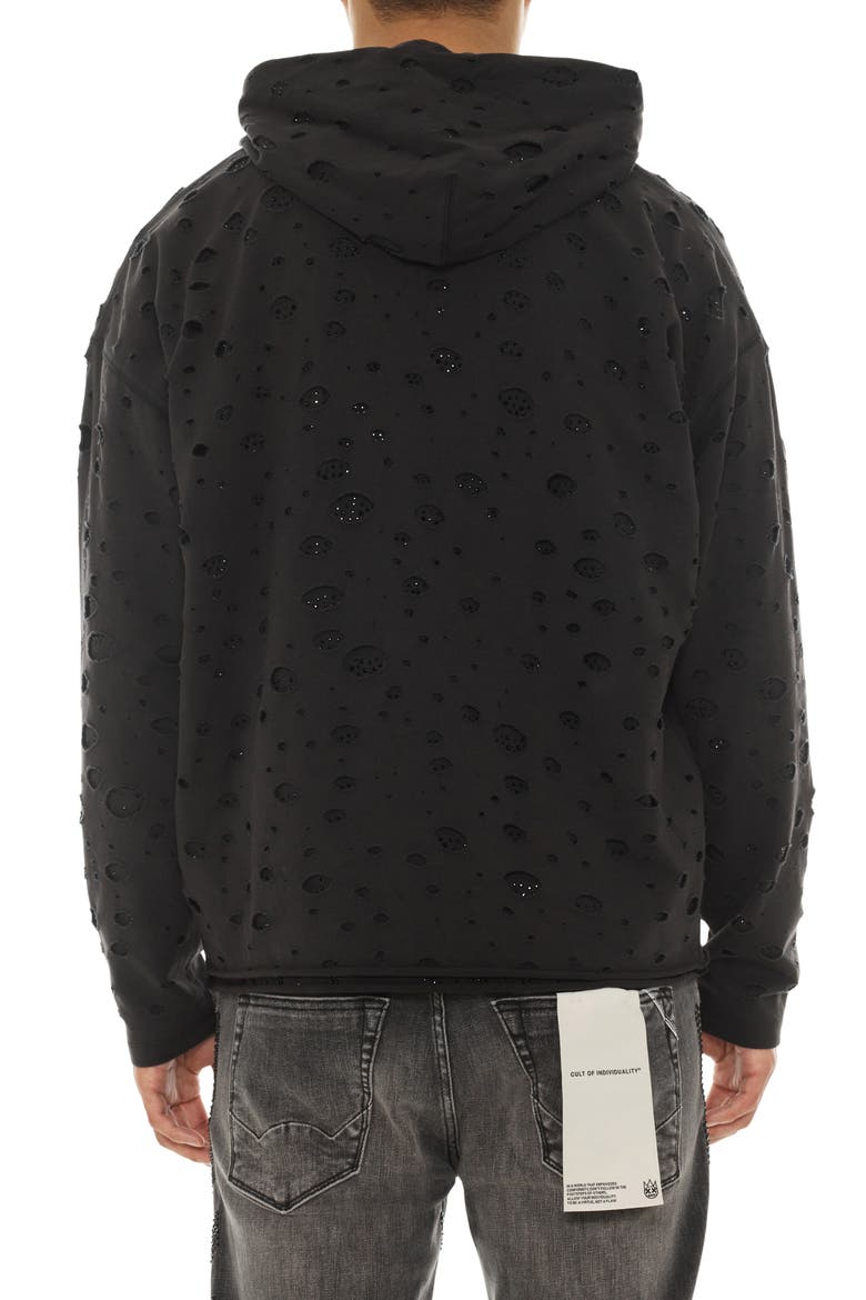 Signature Holes French Terry Pullover Hoodie, Alternate, color, VINTAGE CHARCOAL