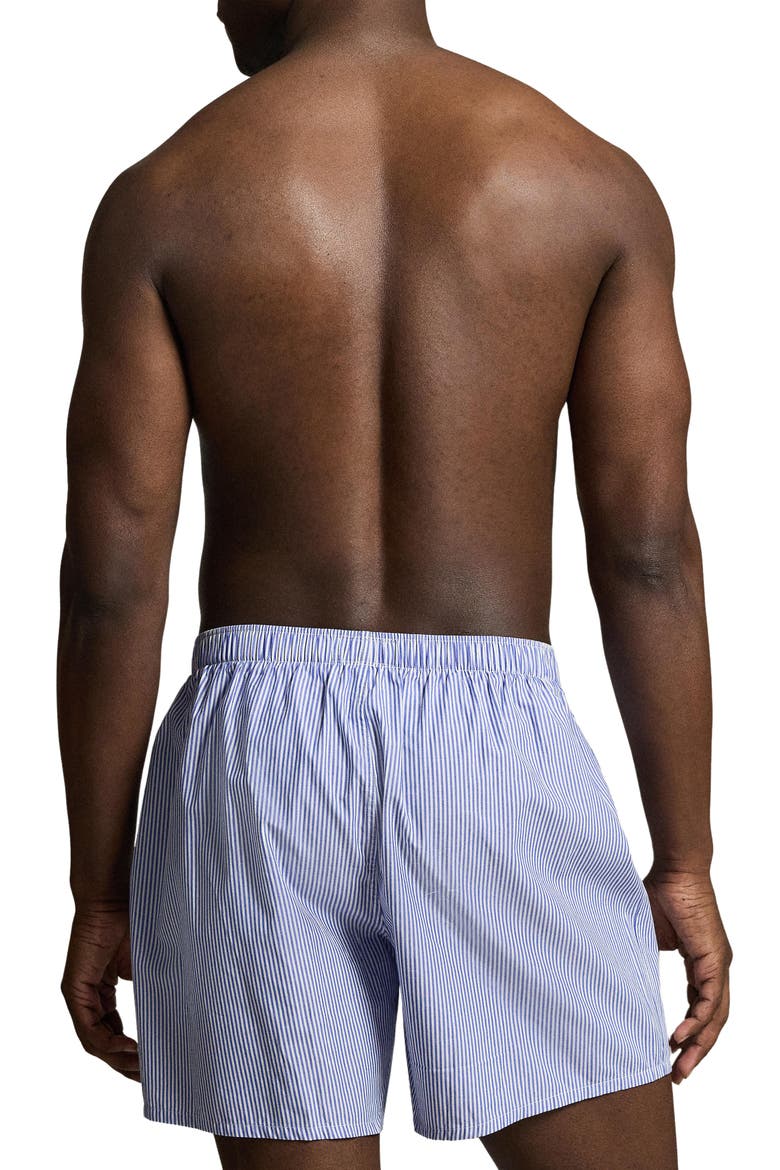Woven Cotton Boxers, Alternate, color, BLUE STRIPE