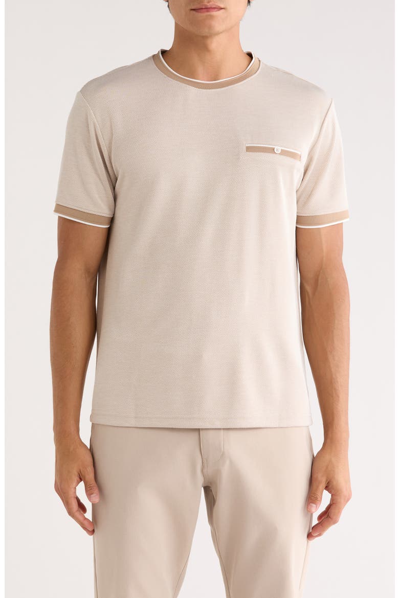 Contrast Tipping Short Sleeve T-Shirt, Main, color, SAND