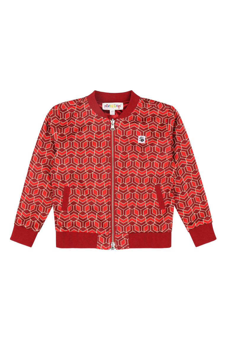 Girls Reversible Zip up Lightweight Bomber Jacket, Alternate, color, Red Multicolor