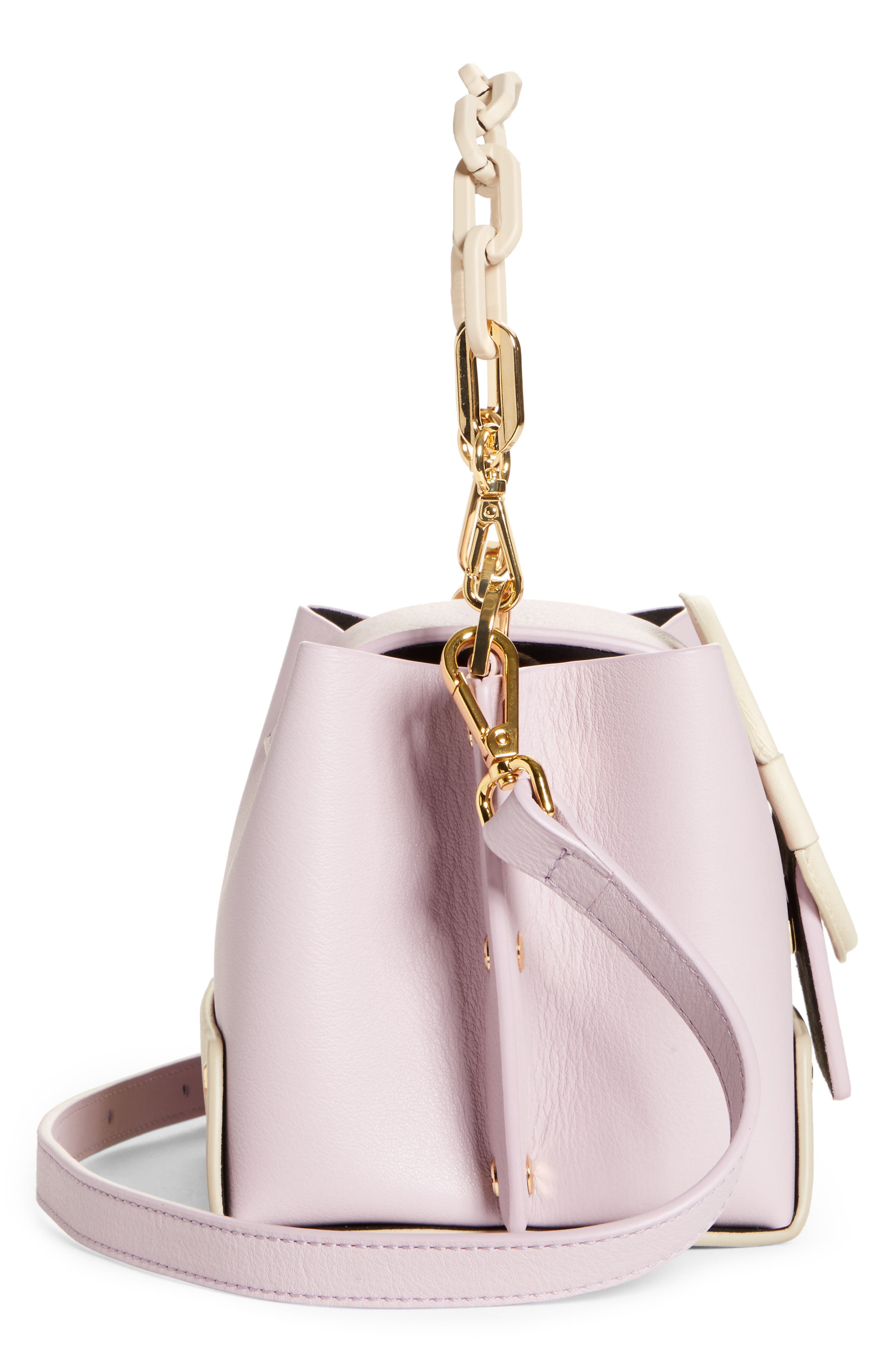 Delila Mini Bucket Bag, Alternate, color, LILAC/ CREAM