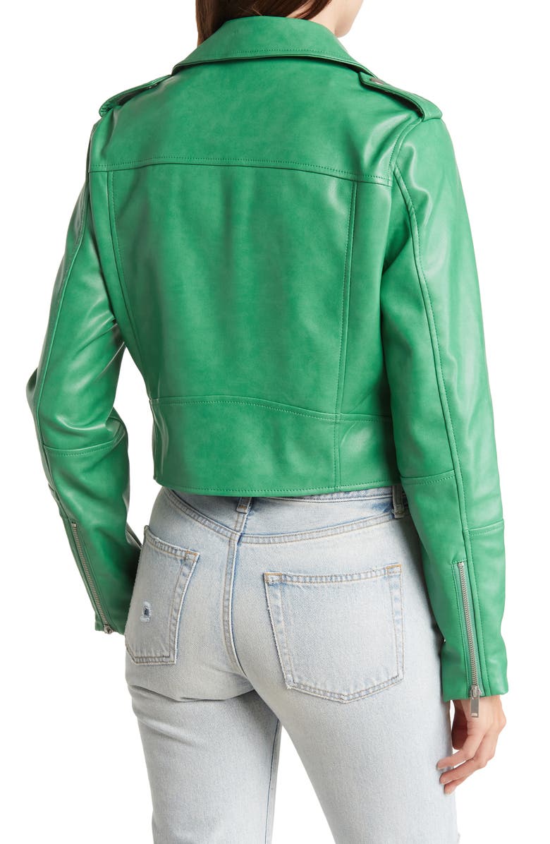 Avec Les Filles Faux Leather Crop Moto Jacket, Alternate, color,