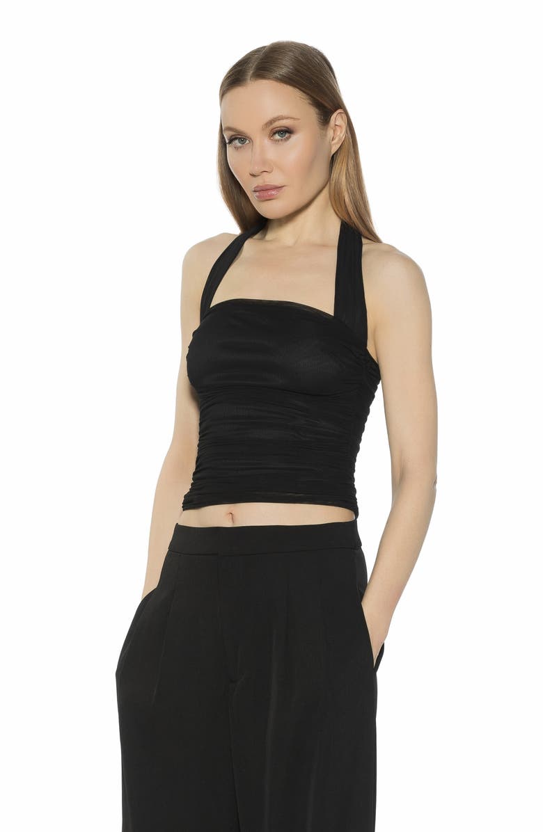 Alexia Admor Luca Halter Square Neck Top, Alternate, color, Black