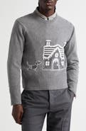 Thom Browne Holiday Scenery Virgin Merino Wool Crewneck Sweater