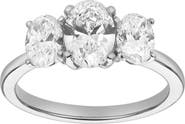 LuvMyJewelry Delila 14K Gold Oval Cut Lab Grown Diamond Trinity Ring - 2 ct