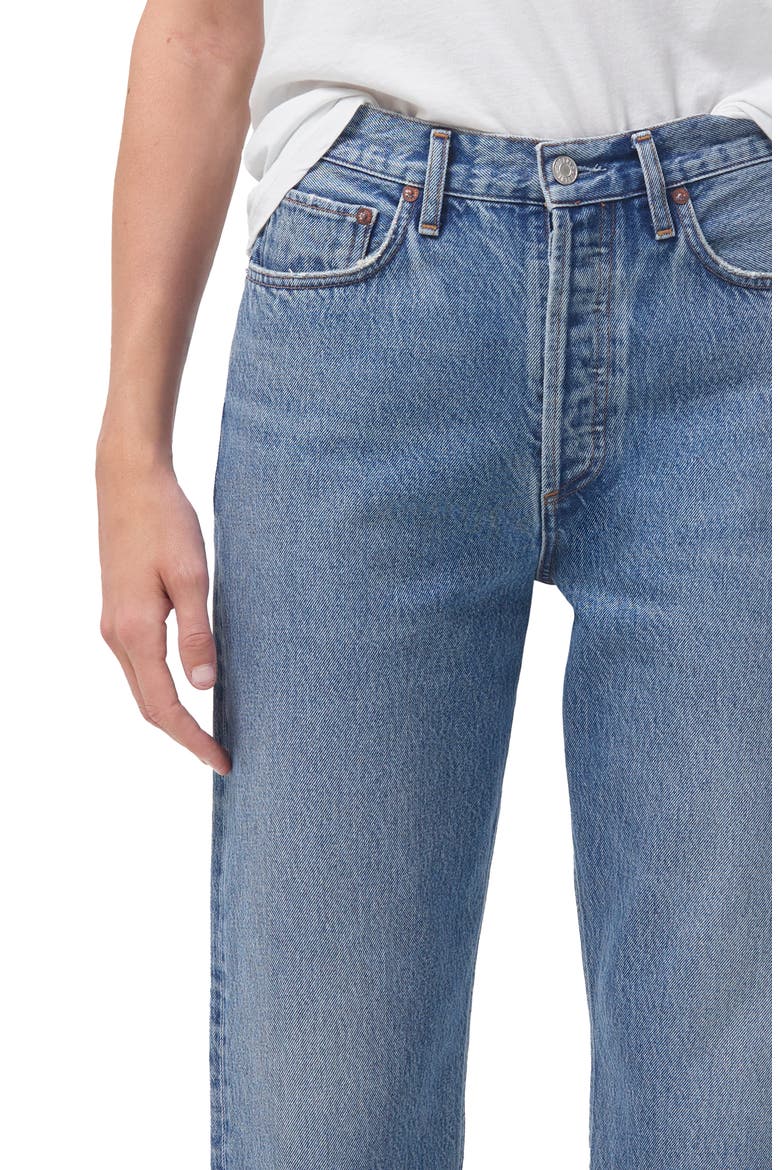 '90s Crop Loose Straight Leg Organic Cotton Jeans, Alternate, color, PASSENGER MD INDIGO