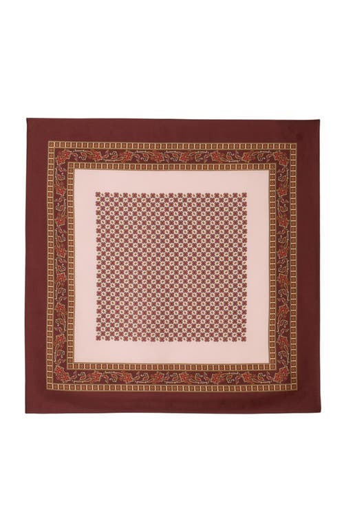 Sandro Placed Print Silk Bandana Scarf In Brown