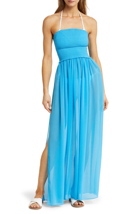 Calista Strapless Georgette Cover-Up Dress