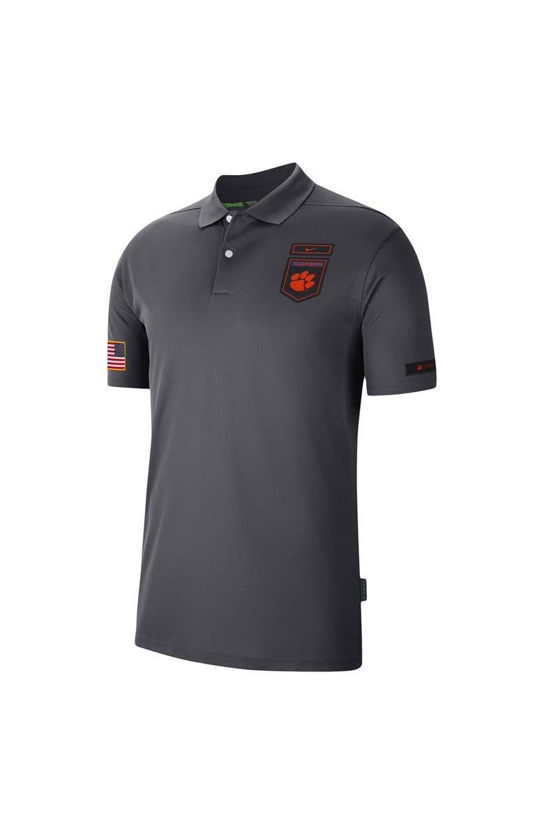 Nike Men's Nike Anthracite Clemson Tigers Victory Military Appreciation Performance Polo, Alternate, color, 