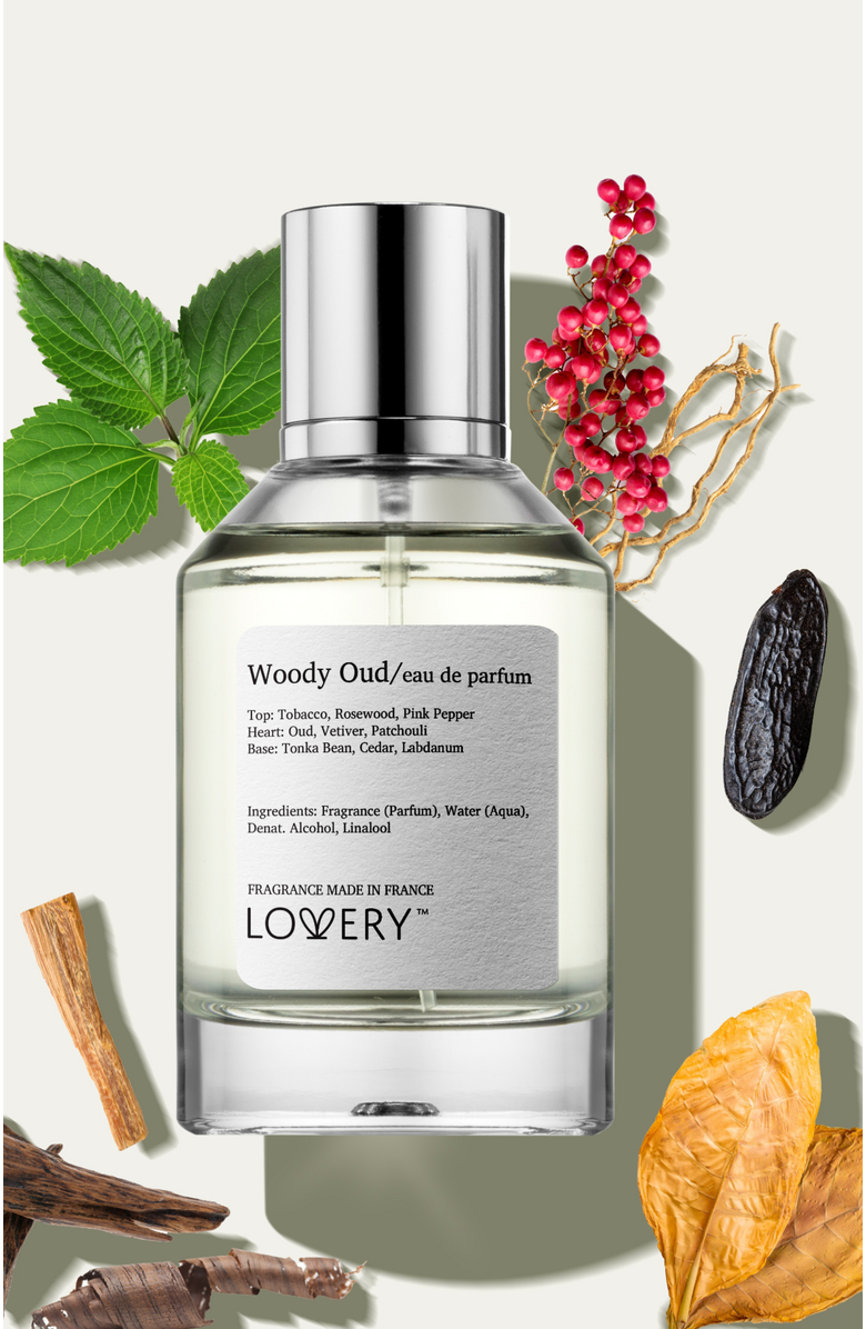 Lovery Woody Oud Eau de Parfum, Made in France, 3.4 oz, Alternate, color, Silver, White, Cream, Black