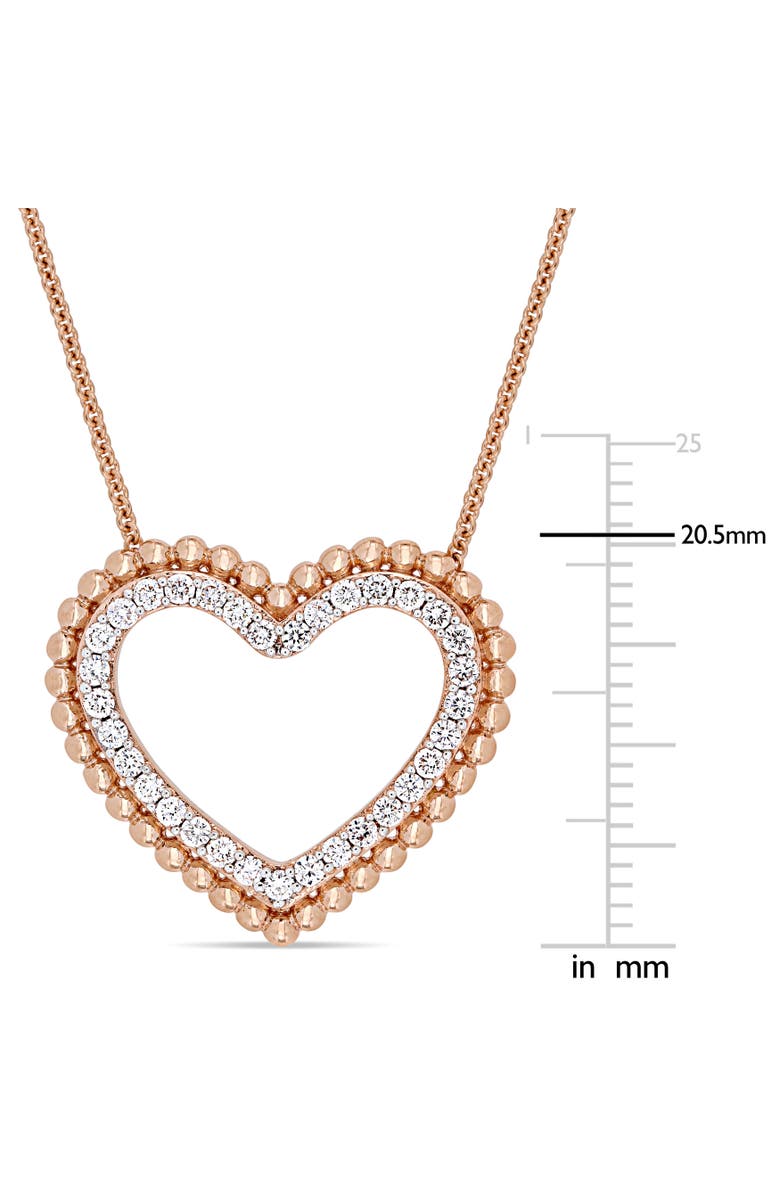 Julianna B. Diamond Heart Necklace 14k Rose Gold, Alternate, color, 