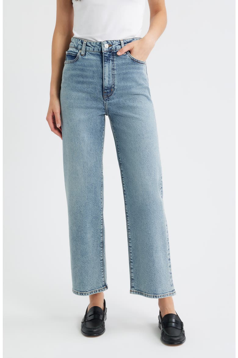 The Wide High Waist Ankle Wide Leg Jeans, Main, color, HAZY