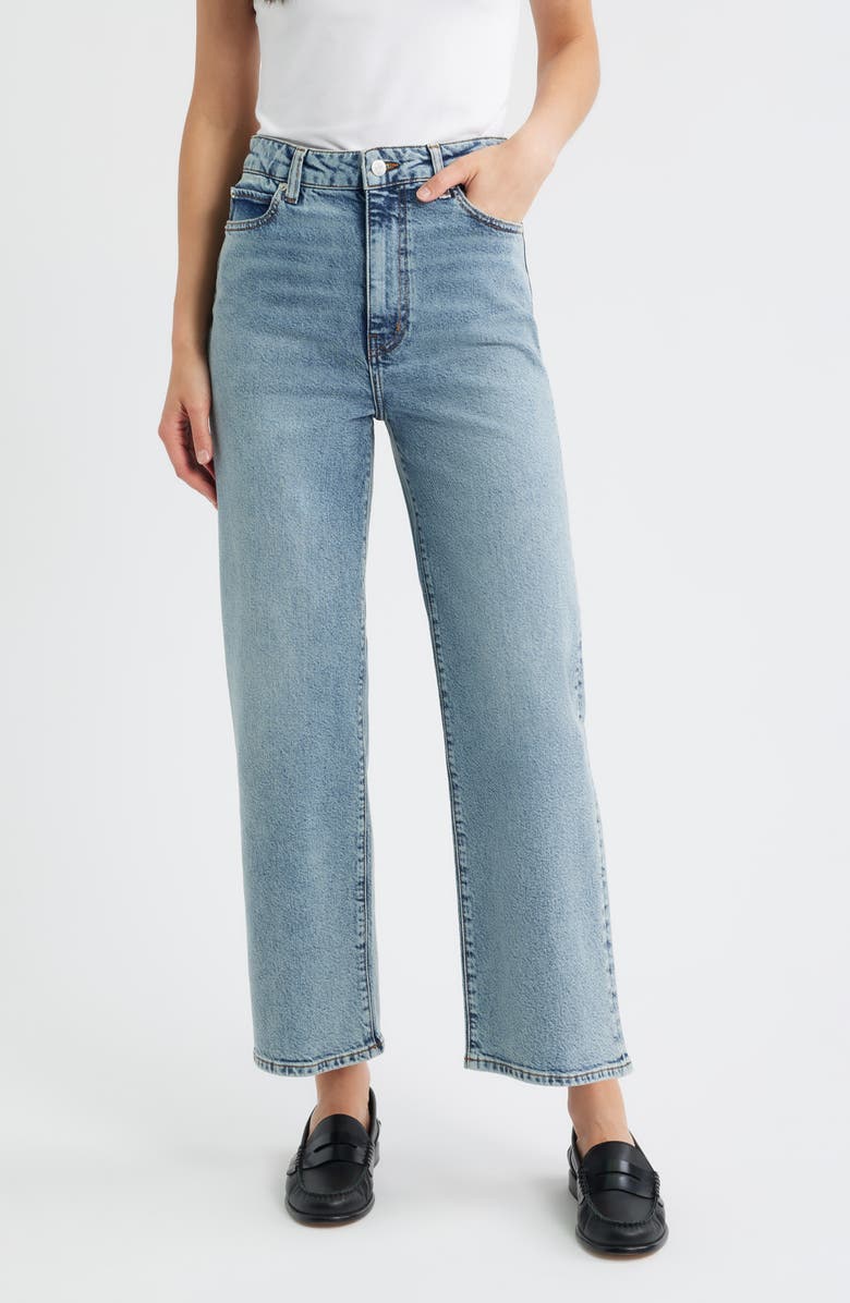 FRAME The Wide High Waist Ankle Wide Leg Jeans, Main, color, Hazy