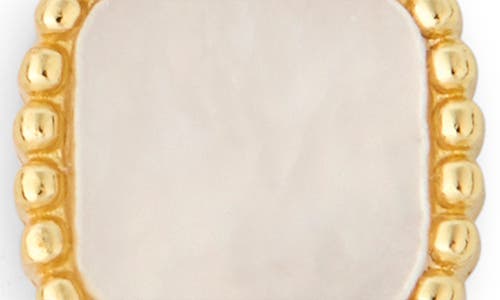 Argento Vivo Sterling Silver Mother Of Pearl Stud Earrings In Gold