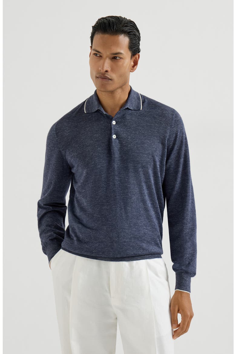 Lightweight knit Polo, Main, color, Avio Blue