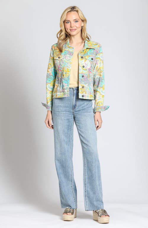 Apny Print Denim Jacket In Multi