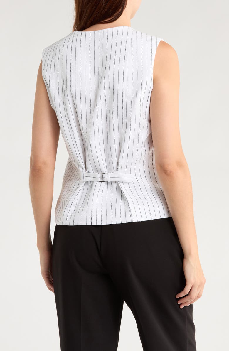 rag & bone Albany Stripe Cotton & Linen Vest, Alternate, color, White Stripe