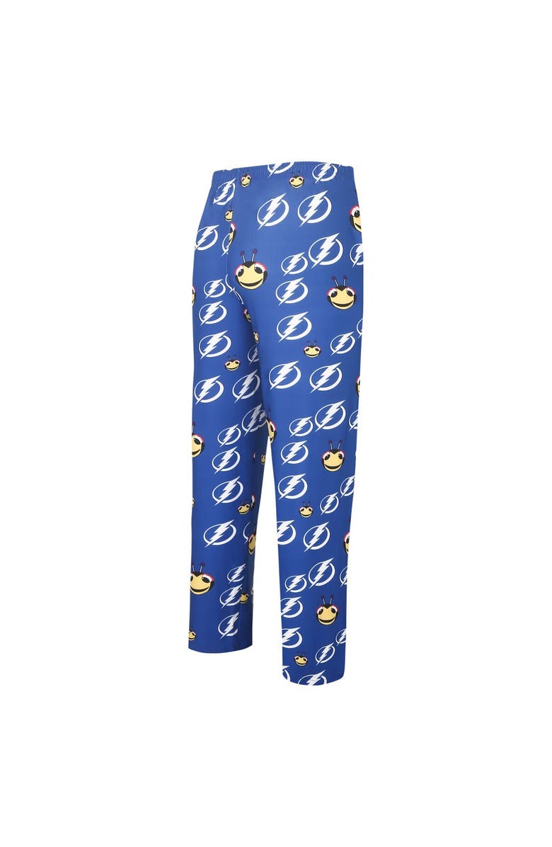 CONCEPTS SPORT Men's Concepts Sport Blue Tampa Bay Lightning Gauge Allover Print Knit Sleep Pants, Alternate, color,