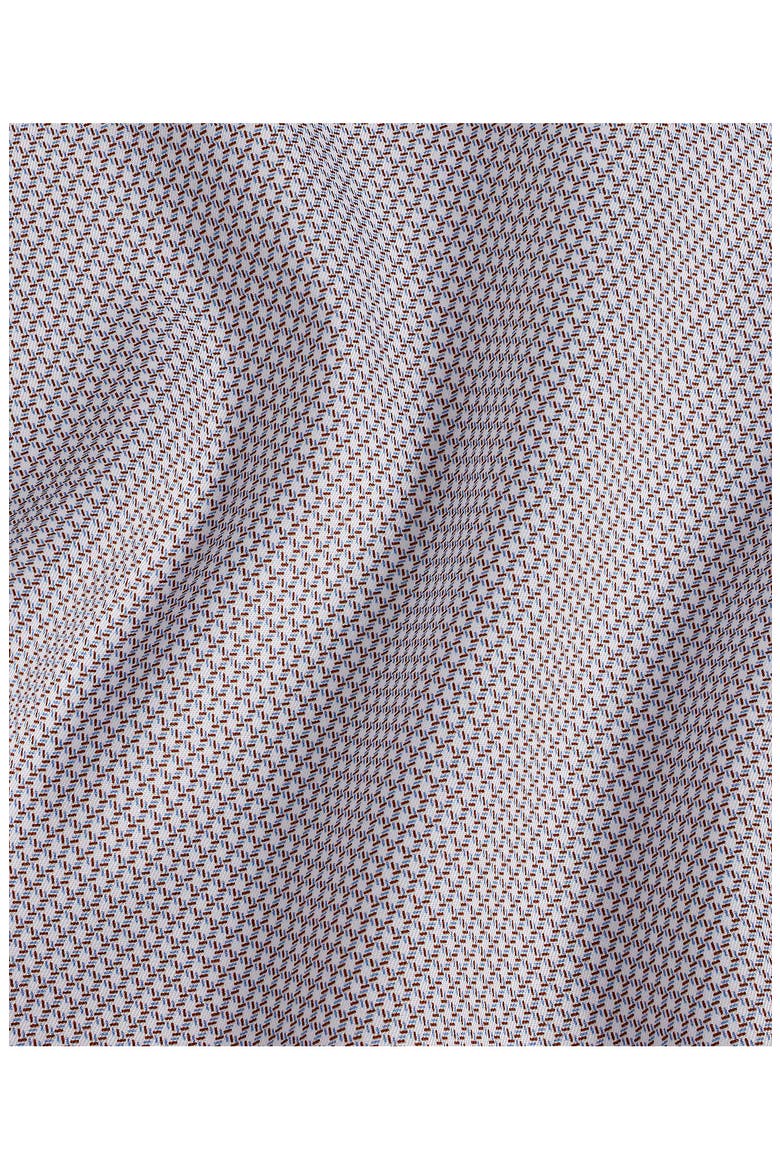 Trim Fit Micro Print Dress Shirt, Alternate, color, CHOCOLATE/ SKY