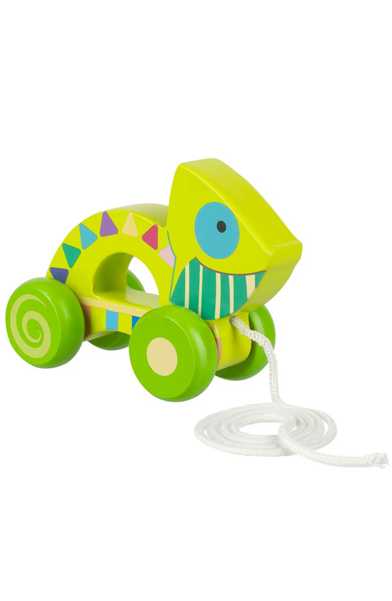 ORANGE TREE TOYS Pull Along Chameleon, Wooden Toy, Ages 1+, Main, color, Multicolored