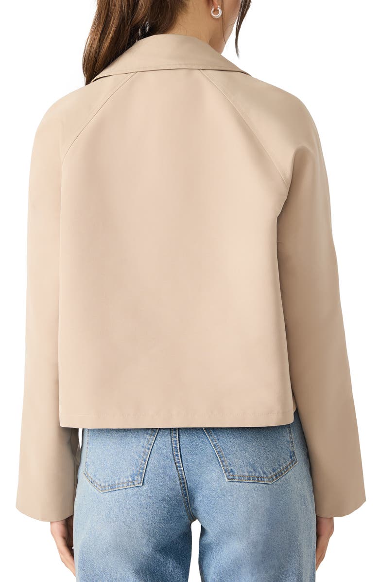 Steve Madden Double Breasted Short Trench Coat, Alternate, color, Medium Khaki