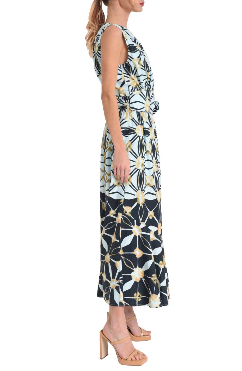 CIEBON Esthella Cotton Maxi Wrap Dress, Alternate, color, Black/ White Multi