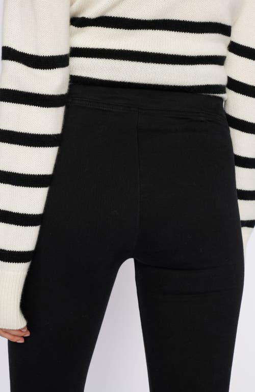 Frame The Jetset High Rise Crop Bootcut Jeans In Sheen Noir In Black