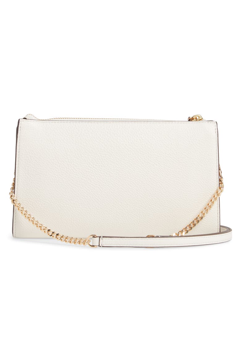 Pebbled Leather Top Zip Crossbody Bag, Alternate, color, NEW IVORY