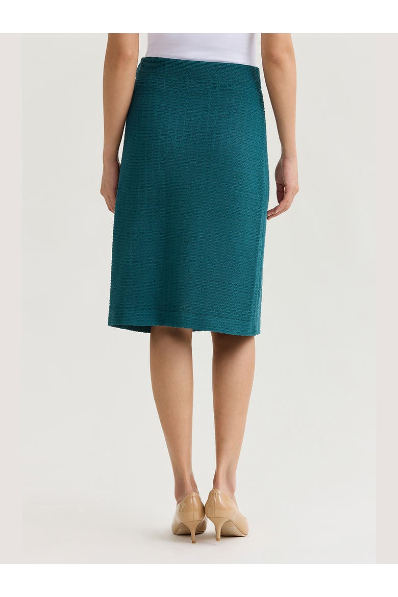 Tonal Grid Straight Knit Skirt, Alternate, color, Spruce
