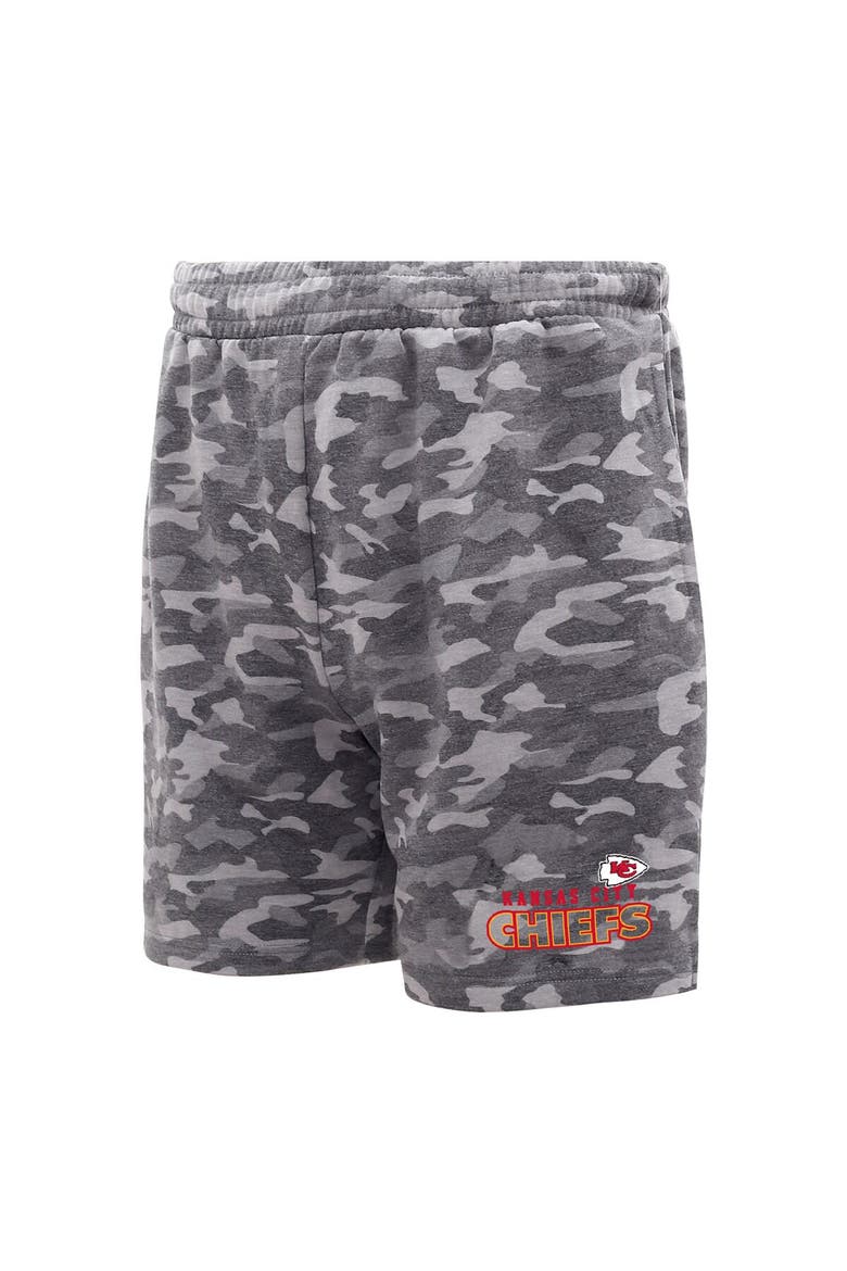 Men's Concepts Sport  Charcoal Kansas City Chiefs Biscayne Camo Shorts, Main, color, Charcoal