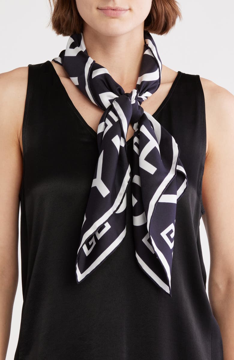 Givenchy 4G Logo Silk Twill Square Scarf, Main, color, 