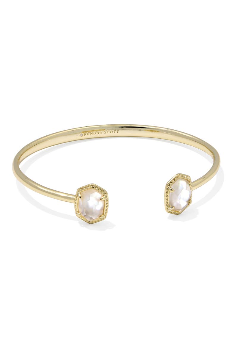 Daphne Frame Stone Cuff Bracelet, Alternate, color, GOLD IVORY MOTHER OF PEARL