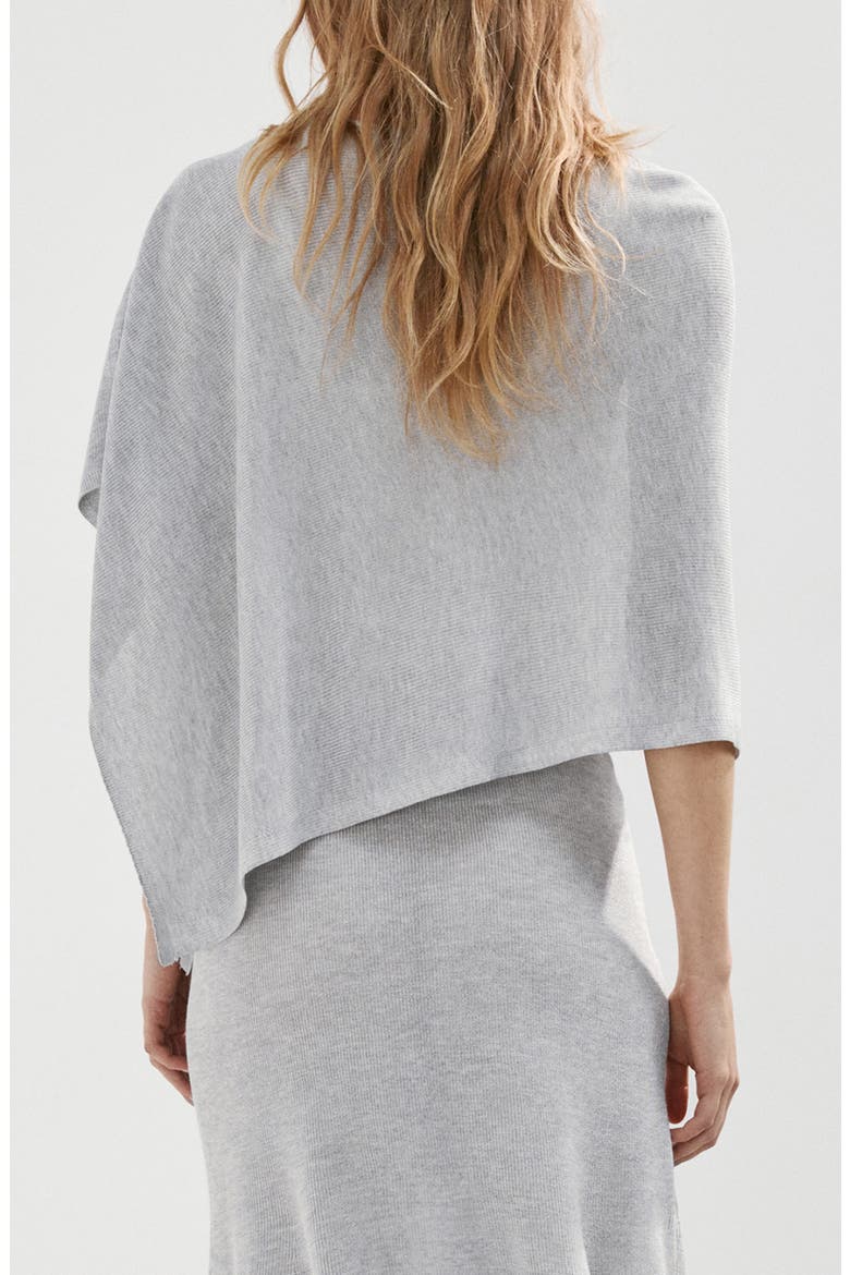 Raul Asymmetrical Hem Knit Cape, Alternate, color, LIGHT HEATHER GREY