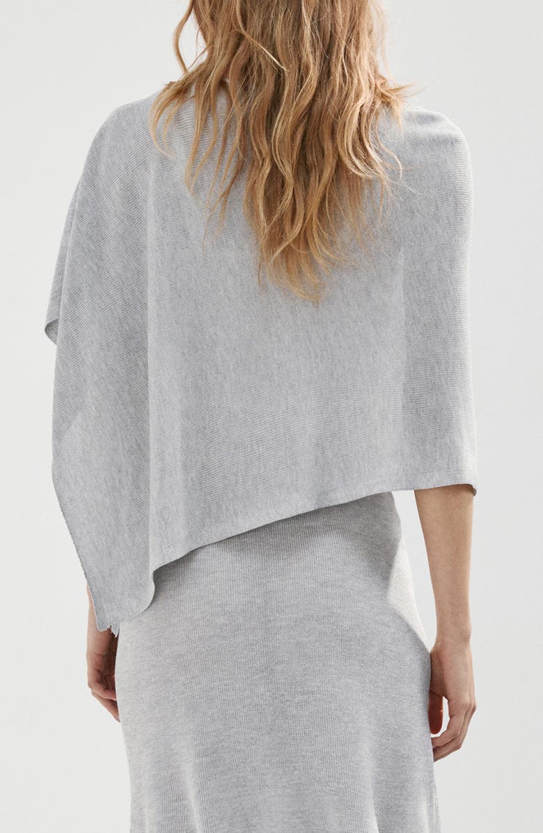 MANGO Raul Asymmetrical Hem Knit Cape, Alternate, color, Light Heather Grey
