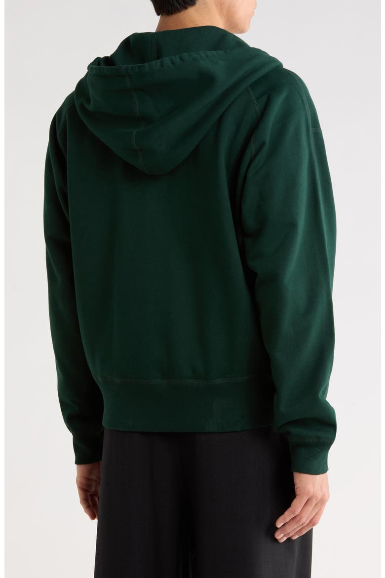 Midweight Terry Relaxed Zip Hoodie, Alternate, color, BRITISH RACING GREEN