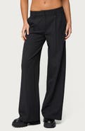 EDIKTED Pinstripe Low Rise Straight Leg Pants