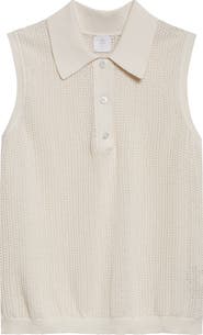 Eleventy Sleeveless Open Stitch Polo