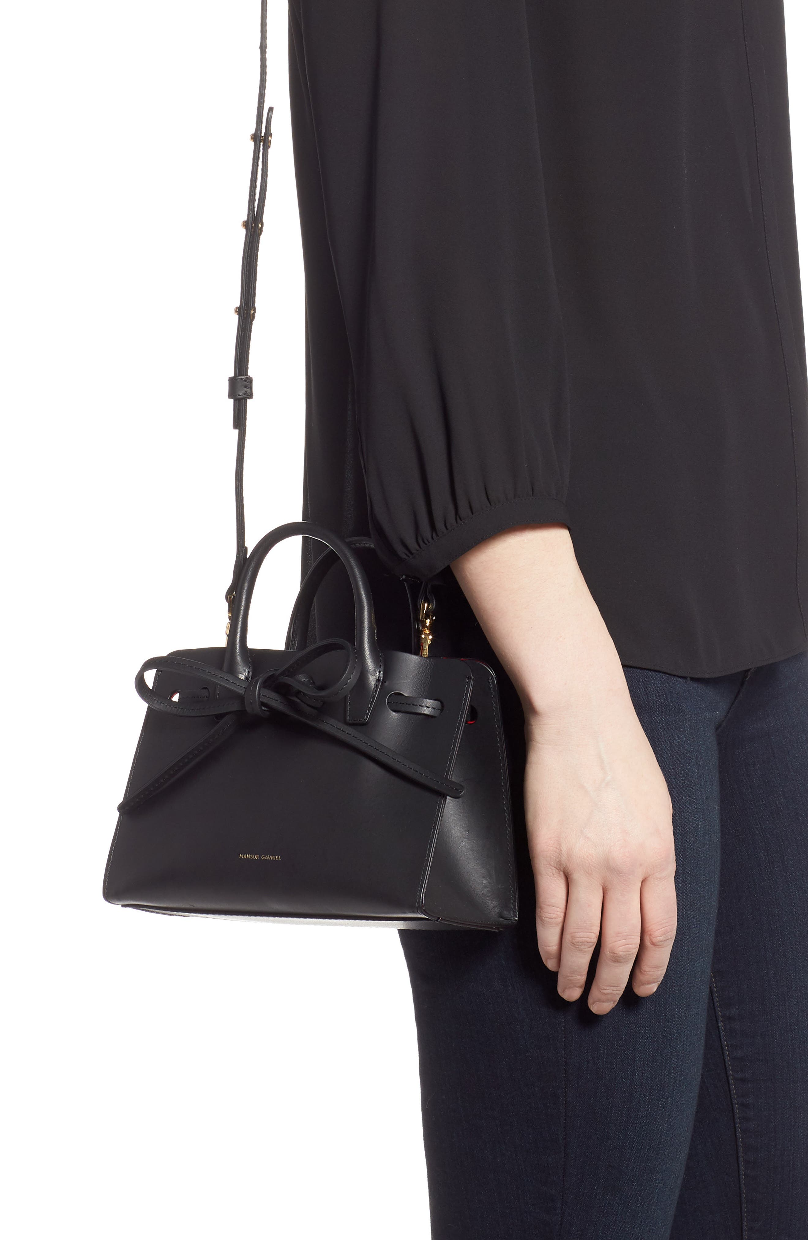 Mansur Gavriel Mini Mini Sun Leather Bag, Alternate, color, 