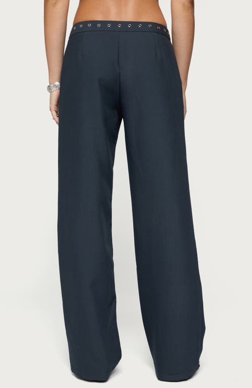 Edikted Ayve Eyelet Straight Leg Pants In Blue