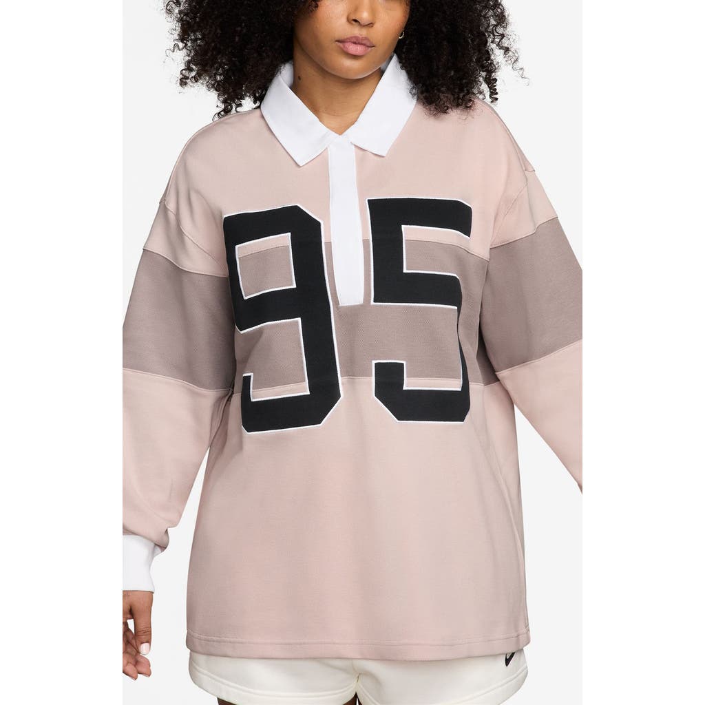 Nike Nsw Street Long Sleeve Gfx Polo In Pink